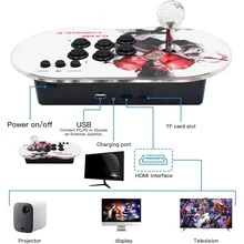 Consola de videojuegos retro con mando con joystick de 2 torretas, más de 8000 juegos clásicos, compatible con partidas de 4 jugadores, salida 4K HD, mando arcade para juegos de lucha con conexión a PC/TV/proyector, Plug and Play (64 GB). - Blanco - Ver 8