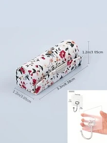 Ladies' Floral Lipstick Case With Mirror Lid, Floral Lipstick Organiser With Mirror, Mirrored Floral Lipstick Case Lipstick Storage Box, Ideal For Travel Or Gifting Cosmetic Storage Set, Makeup Travel Organiser, Handbag Organiser Cosmetic Storage Set, Makeup Travel Bag, Handbag Organiser - Mother's Day Gift, Festive Gift, Travel Accessory, Cosmetic Storage, Bathroom Organiser, Gift For Women,3.3*1.2*1.2in - Multicolor - View 3
