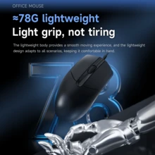 AJAZZ NJ01 有线办公鼠标，光学鼠标，静音点击。即插即用，轻巧便携（约 78 克），无需驱动，握感舒适，是办公的理想之选，哑光表面，1000 DPI。 - 彩色 - 查看 5