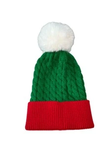 1pc High-Quality Hat, Comfortable Thick Plush Christmas Hat For Holiday Party, Unisex Santa Hat, Merry Christmas - Multicolor - View 4