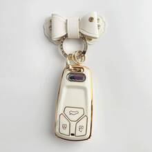 奥迪汽车钥匙套，适用于24款车型，23款车型包括A4L、Q5L、A5、S5、AL4，钥匙扣装饰，钥匙壳保护套，女士款 - 彩色 - 查看 2