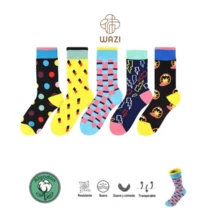 WAZI Calcetines de Algodón Estampados de mujer talla 35 - 40 | Moda Mujer | Calcetines | Informal Entallado | Ajuste Cómodo que Favorece con Estilo Divertido y Suavidad para Todas las Siluetas - IMPRESO 4 15 PARES - Ver 3