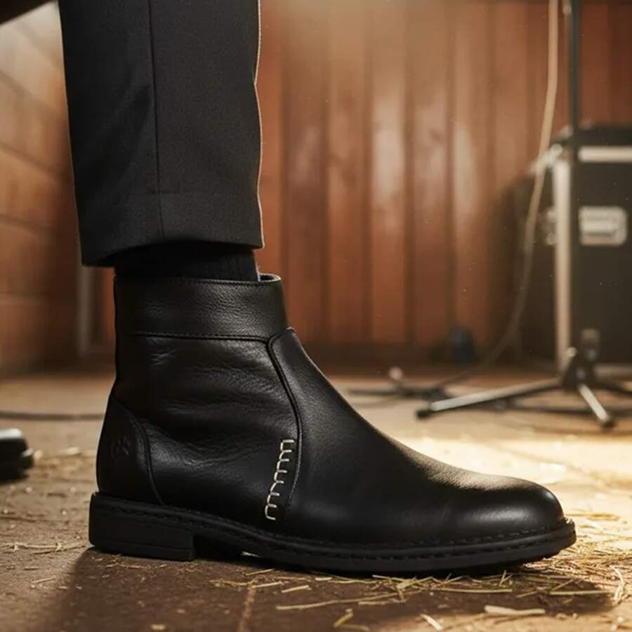 Casual Boot Men's Wolf Solo Bruno 7951 Tumbled Black - 黑色 - 查看 1