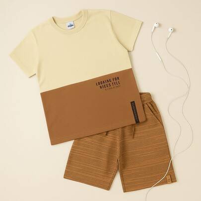 Conjunto Infantil Menino Primavera e Verão Roupa Infantil Menino Estiloso Bloqueirinho