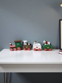 1 Piece Of Whimsical Wooden Train Decoration - Cute Showcase, Dining Table Center Decoration, Home Decoration, Handmade Wooden Gifts For Friends And Family, DIY Crafts For Home, No Electricity Decoration, Note: Pure Handmade Product, Some Details And Pictures Are Slightly Different - Multicolor - View 5
