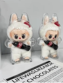 LABUBU Transparent Shell, Standing Pose Holding Coca Cola Edition, Cute Cartoon Character Design, Protective Transparent Shell, Compact Size For Easy Carrying, Ideal For Key Chains Or Decor, Perfect Gift For Fashion Lovers And Collectors, Great For Daily Use And Outdoor Activities - Standing Coca-cola Protective Case - View 8