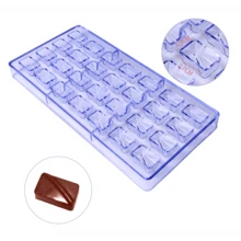 Stampi per cioccolato, stampi per caramelle, utensili per pasta di zucchero, stampi per caramelle ripiene, stampi in plastica, strumenti professionali per cioccolato per uso personale, negozi di dolci, laboratori; stampi per caramelle di piccole dimensioni a forma di rosa, rettangolo, quadrato, triangolo - celeste - Visualizzare 13
