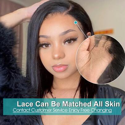 Bob Wig Human Hair 13x4 Frontal Lace Wig Human Hair Glueless Pre Plucked With Baby Hair Straight Bob Wigs For Women Pre Plucked Natural Color