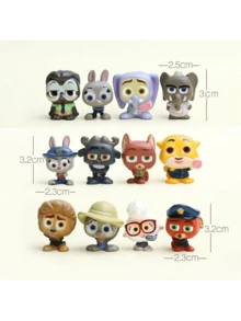 12pcs New Crazy Animal Figurines Dolls Cartoon Anime Cute Healing Desktop Car Decor Gifts (Random Style) - Multicolor - View 7