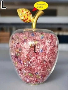 1pc Elegant Crystal Apple, Creative Gift, Ideal Collectible Souvenir, Suitable For Living Room, Bedroom, Office, Party, Wedding, Thanksgiving Decoration And Gift For Friends, Housewarming, Valentine's Day, Party - Multicolor - View 5