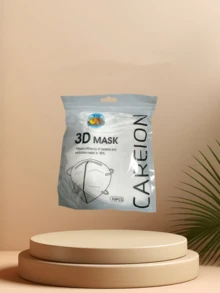 10/100 pièces Masque facial 3D Morandi jetable, stéréo, doux et respirant, noir, blanc, bleu, rose, gris, vert pour une protection quotidienne et une utilisation extérieure - Multicolore - Voir 15