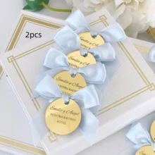 个性化金色亚克力镜面标签，婚礼姓名标签，感谢标签，婚礼日期预告标签，情人节标签，婚宴纪念品，奢华标签，蛋糕挂饰，斋月装饰标签，情人节礼物标签