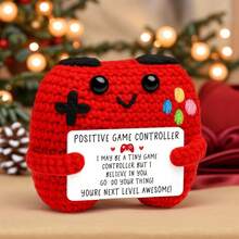1pc Handmade Crocheted Desktop Decor, Funny Game Controller Shaped, Great Birthday Gift For Best Friends, Sisters, Moms, Grandmas, Coworkers, Family, Positive Vibes, Party, Halloween, Christmas, Stuffing For Socks, Room/Bedroom Decor, Children Plush Doll, Small Gift