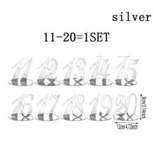 1 Set Acrylic Mirror Finish Table Numbers & Place Cards - Gold With Stand Base, Suitable For Wedding, Party, Ramadan, Valentine's Day, Birthday, Anniversary Events, Restaurant Decor - Multicolor - View 12