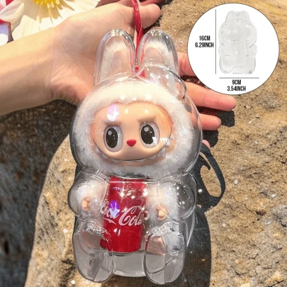 LABUBU Transparent Shell, Sitting Pose Coke Edition, Adorable Cartoon Design with Coca-Cola Theme, Durable Transparent Shell, Compact Size for Convenience, Unique Key Chain or Bag Charm, Ideal Gift for Coke Fans and Fashion Enthusias, Perfect for Use, Perfect for Use and Specialfect for Use, Perfect for Use, Perfect for Use, Perfect for Useia, Perfect for Useia, Perfect for Useia, Perfect for Use）