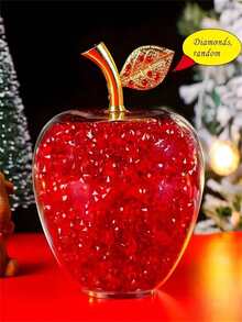 1pc Elegant Crystal Apple, Creative Gift, Ideal Collectible Souvenir, Suitable For Living Room, Bedroom, Office, Party, Wedding, Thanksgiving Decoration And Gift For Friends, Housewarming, Valentine's Day, Party - Multicolor - View 3
