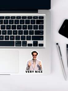 Hình dán phim Borat "Rất tuyệt!", chất lượng cao. Sản xuất tại Mỹ. Hoàn hảo cho máy tính xách tay, bình nước, ô tô, thuyền và hầu hết các vật dụng khác. - Nhiều màu - Xem 6