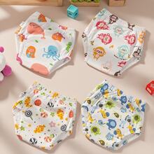 4 Pcs/Set Children & Teens' Soft Training Pants - Washable & Reusable, High Absorbency Diaper Covers In Multiple Colors, Ideal Gift For Teens - Multicolor - View 3