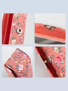 Ladies' Floral Lipstick Case With Mirror Lid, Floral Lipstick Organiser With Mirror, Mirrored Floral Lipstick Case Lipstick Storage Box, Ideal For Travel Or Gifting Cosmetic Storage Set, Makeup Travel Organiser, Handbag Organiser Cosmetic Storage Set, Makeup Travel Bag, Handbag Organiser - Mother's Day Gift, Festive Gift, Travel Accessory, Cosmetic Storage, Bathroom Organiser, Gift For Women,3.3*1.2*1.2in - Multicolor - View 2
