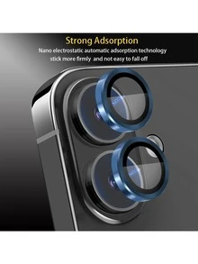 Yezodawee 适用于 17 Pro Max、17 Pro、17 Air、17、16 Pro Max 的 6 片装相机镜头保护膜，超强韧高清独立镜头保护膜，防刮花，超薄钢化玻璃镜头盖，9H 钢化玻璃金属相机屏幕保护膜，防震相机盖环 - 藍色 - 查看 4