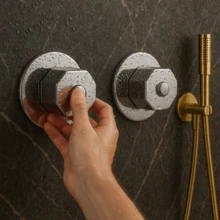 Bathroom Faucet Kit With Durable Chrome Finish, Wall-Mounted Hexagonal Design, Includes Escutcheon And Brass Cartridges Compatible With Shower Heads - 銀色 - 查看 6