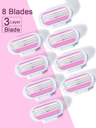 Manuell rakhyvel för kvinnor, manuell rakhyvel med 3 lager för armhålor, hårborttagning på benen, universalhandtag med 3-lagersblad för privata delar, hårborttagning under armarna