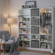 Foldable Fabric Cube Storage Bin With Handle For Closet, Nursery, And Office, 11 Inch, 3pk/6pk, Beige/Black/Grey - 灰色 - 查看 7