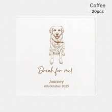 50-500 Sheets Of Custom Pet Cocktail Napkins, Three-Ply Personalized Napkins, Professionally Designed Hand-Painted Portraits, Disposable Beverage And Dessert Napkins, Suitable For Wedding Table Decorations, Perfect For Anniversaries, Engagements, Birthdays, Bridal Showers, Bachelor/Bachelorette Parties, Custom Dog Wedding Napkins, Cat Wedding Napkins, Christmas Decorations. - White - View 23