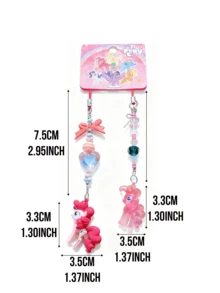 Móc khóa My Little Pony Twilight Sparkle - Móc khóa mũi 2 trong 1, cặp móc khóa điện thoại, móc khóa ba lô, móc khóa túi xách, mặt dây chuyền hình ngựa con hoạt hình dễ thương dễ thương có chi tiết đính hạt, thiết kế thời trang màu hồng, phụ kiện lý tưởng cho chìa khóa (móc khóa) túi xách (móc khóa túi xách) bé gái, thanh thiếu niên, người lớn, người hâm mộ MLP, sử dụng hàng ngày khi đi du lịch - Pinkie Pie - Xem 3