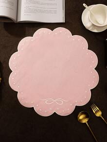 1/2/4/6件装圆形刺绣花卉布艺餐垫，易于清洁，可擦拭，防滑，适用于餐桌、节日、婚礼、派对装饰，也适用于家庭、餐厅、餐厅装饰、家居用品。 - 彩色 - 查看 4