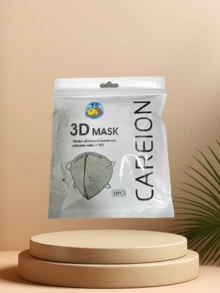 10/100 pièces Masque facial 3D Morandi jetable, stéréo, doux et respirant, noir, blanc, bleu, rose, gris, vert pour une protection quotidienne et une utilisation extérieure - Multicolore - Voir 11