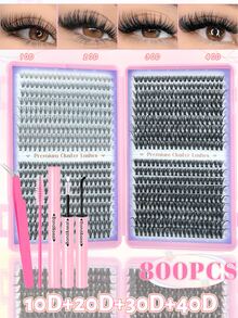 Bộ 660/800 sợi mi giả, độ cong D, bao gồm keo dán và chất làm kín, nhíp và cọ tán phấn mắt. Dung lượng lớn, phù hợp cho người mới bắt đầu, chuyên gia và người tự làm. Bộ mi giả dạng sợi, dễ sử dụng tại nhà, tạo ra những sợi mi riêng lẻ dày, mềm mại và tự nhiên. - màu đen - Xem 11