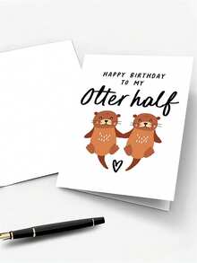 A Set Of Fun Otter Birthday Cards: Happy Birthday To My Otter - Cute Otter Cards For Husband, Wife, Boyfriend, Or Girlfriend - Sets - View 3