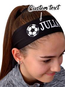 2pcs Personalized Name Football Headband, Customizable Name, Personalized Sports Team Headband, Sports Headband, Sports Team Gear, Football Headband, Basketball Headband, School (Heat Transfer Print) - Item 2 - View 1