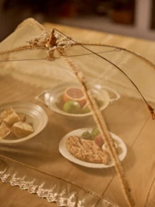 1 pieza Cubierta de alimentos de cocina, cubierta de alimentos con forma de paraguas, a prueba de polvo, plegable, a prueba de suciedad, anti moscas y mosquitos, cubierta de servicio de cocina para restaurante - Multicolor - Ver 9