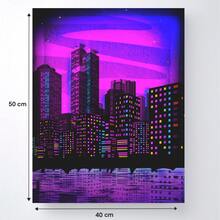 nerd hunters Painting By Numbers With A Frame Painting Neon Panorama 40x50 Cm - one-size - View 4