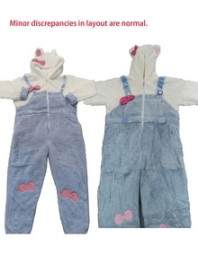 女士舒适保暖长袖连帽睡袍连体衣 - 柔和灰色和粉色蝴蝶结装饰，温暖秋冬睡衣，带口袋，可爱睡衣，舒适家居服，俏皮设计，柔软质地 - 彩色 - 查看 10