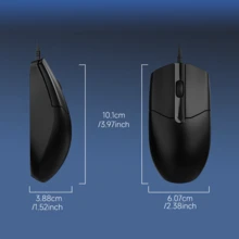 AJAZZ NJ01 有线办公鼠标，光学鼠标，静音点击。即插即用，轻巧便携（约 78 克），无需驱动，握感舒适，是办公的理想之选，哑光表面，1000 DPI。 - 彩色 - 查看 8