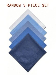 1/3/5条装纯色经典涤纶吸水手帕，柔软舒适，四季皆宜，小方格设计方便擦汗，是馈赠亲友的佳品。