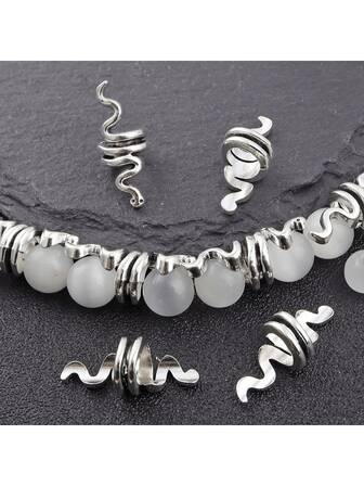 5/10/15颗锌合金蛇形隔珠，大孔装饰珠，造型独特，是珠宝DIY的理想之选，适用于DIY珠宝、手链、手镯、项链、耳环等饰品制作。