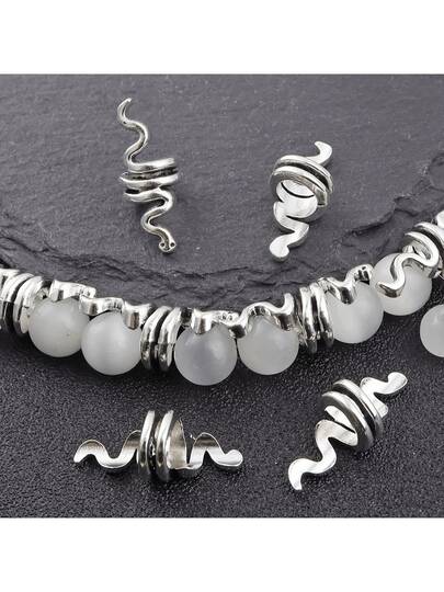 5/10/15pcs Zinc Alloy Snake-Shaped Spacer Beads, Unique Design, Ideal For DIY Jewelry, Bracelets, Necklaces, Earrings And Other Accessories