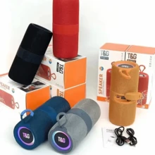 T&G 10W Bocina Bluetooth portátil, Altavoz portátil inalámbrico de 1200 mAh, mini y práctico, RGB, ideal para DJ, apto para uso en exteriores, con correa de transporte, TWS, USB, AUX. - Azul - Ver 12