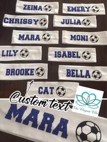 2pcs Personalized Sports Team Headbands, Sports Headbands, Sports Team Gear, Girls Sweatbands, Football Headbands, Basketball Headbands - Item 1 - View 1