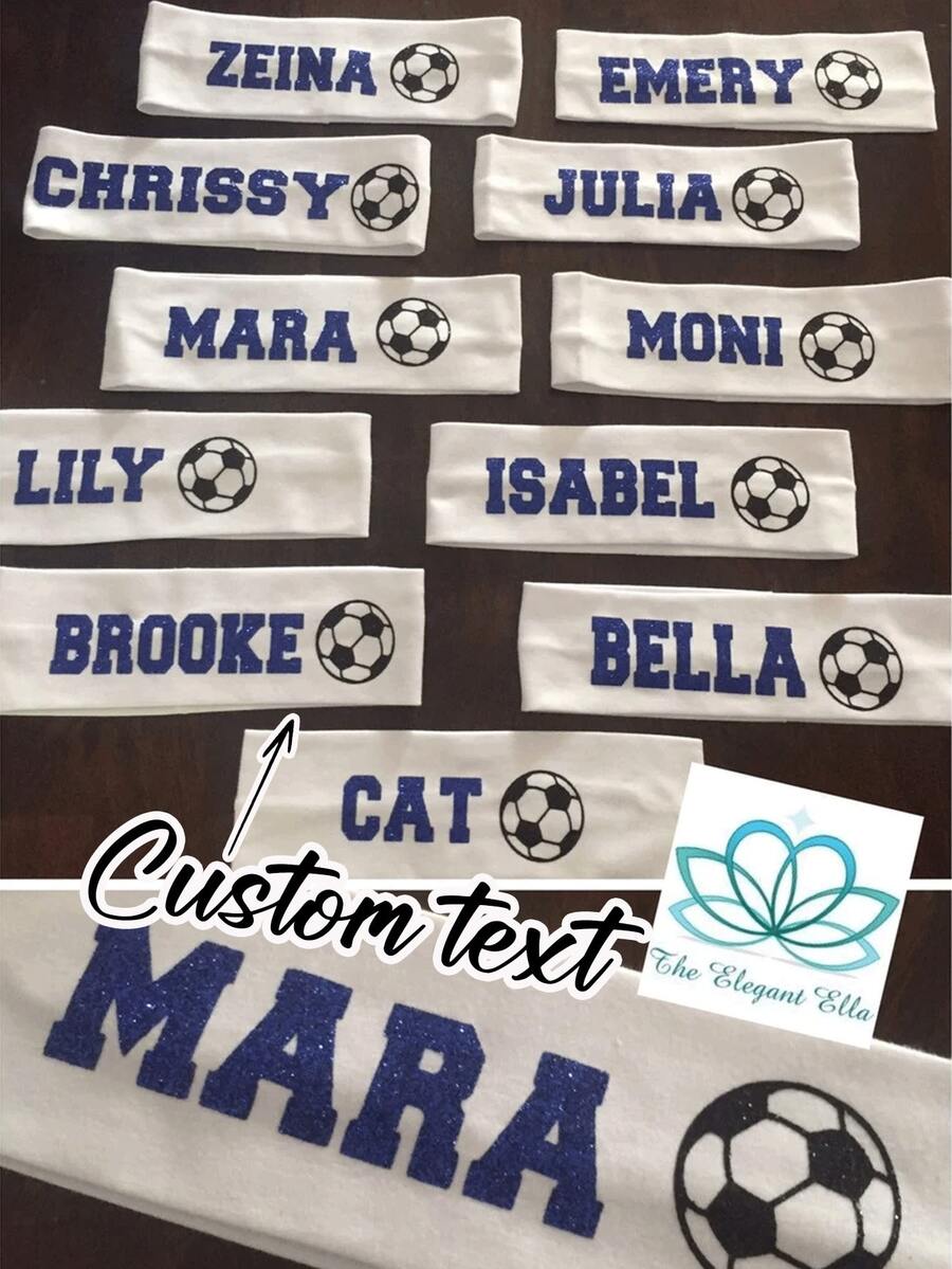 2pcs Personalized Sports Team Headbands, Sports Headbands, Sports Team Gear, Girls Sweatbands, Football Headbands, Basketball Headbands - Item 1 - View 1