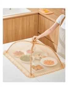 1 pieza Cubierta de alimentos de cocina, cubierta de alimentos con forma de paraguas, a prueba de polvo, plegable, a prueba de suciedad, anti moscas y mosquitos, cubierta de servicio de cocina para restaurante - Multicolor - Ver 4