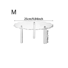 Soporte redondo de acrílico para pastel, estante de exhibición de postres para fiesta/cumpleaños, soporte de exhibición de cristal transparente - transparente - Ver 9