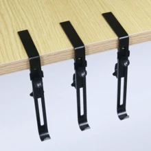 4/6个可调节圣诞袜挂钩，可伸缩壁炉挂钩，适用于长圣诞袜，无需钻孔壁挂式圣诞袜挂钩 - 黑色 - 查看 6