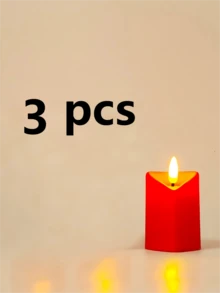 3支红色心形暖光LED电子蜡烛,营造浪漫氛围。逼真火焰细节,红色心形造型,环境照明电子蜡烛灯,适用于圣诞节、情人节、周年纪念日、求婚、烛光晚餐、生日派对等浪漫装饰场景,创意男士礼物,家居装饰,个性化礼物,节日装饰,墙面装饰,卧室装饰,个性化定制,花园装饰,浴室配件,蜡烛加热器,卧室设计 - 紅色 - 查看 12