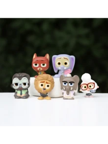 12pcs New Crazy Animal Figurines Dolls Cartoon Anime Cute Healing Desktop Car Decor Gifts (Random Style) - Multicolor - View 3