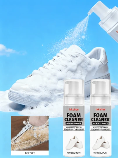 鞋类清洁剂，白色运动鞋清洁剂，免水泡沫运动鞋清洁剂，适用于清洁白色鞋子、绒面革鞋、靴子、帆布鞋、PU皮鞋、布鞋及各种运动鞋材质。